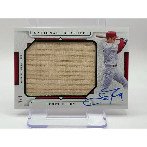 2024 National Treasures Scott Rolen Green Jumbo Bat Relic Auto 5/5 SSP Phillies - Picture 1 of 2